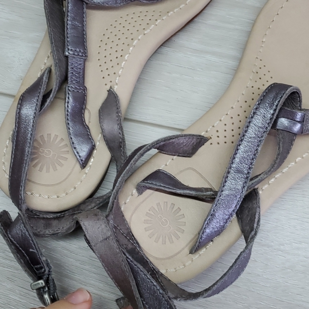 Ugg Women Ankle Leather T Strap Comfort Sandals shoes sz 6 - Picture 11 of 11